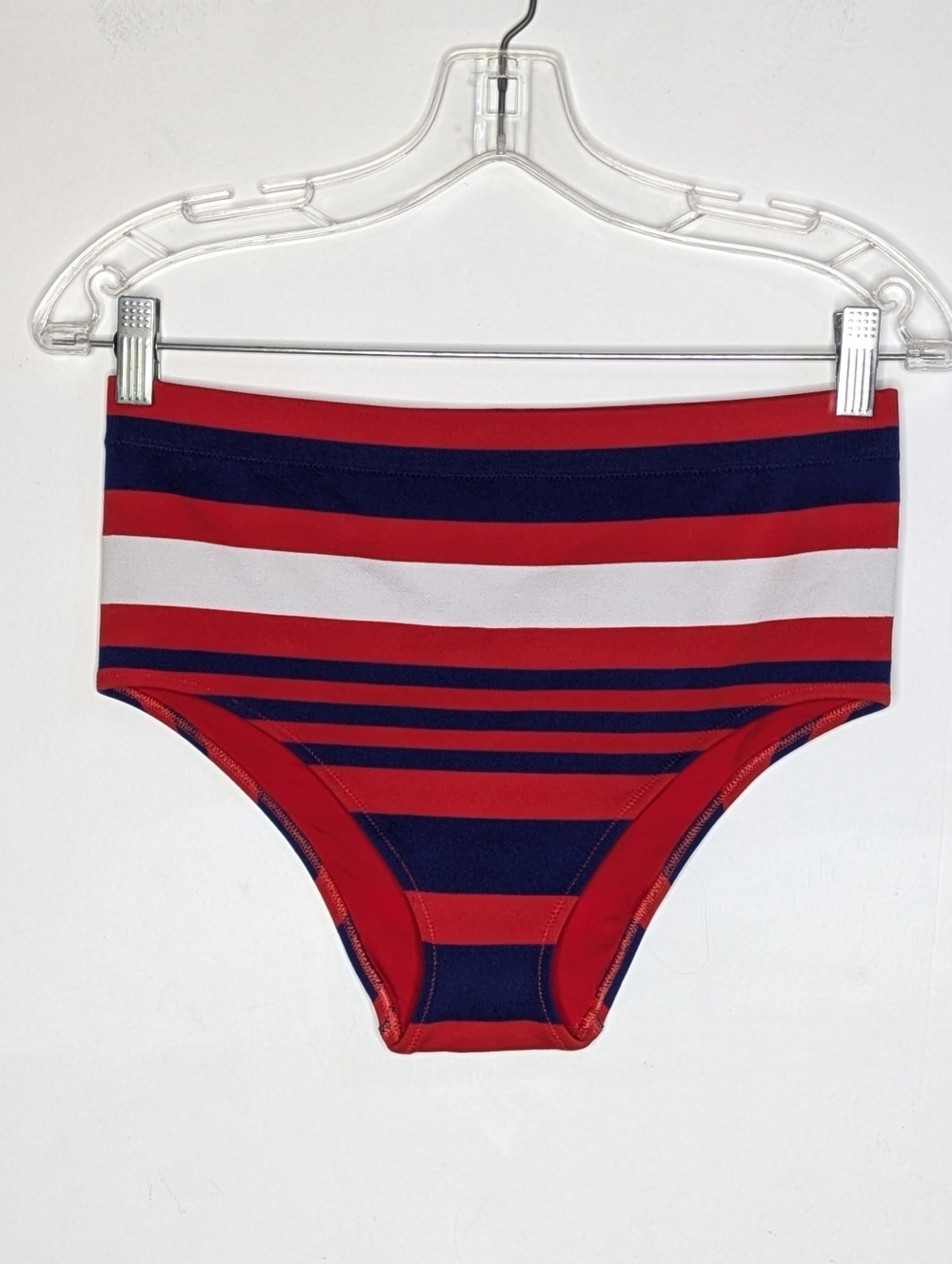 Aerie Red White Blue Striped Patriotic Bikini Bottom Medium